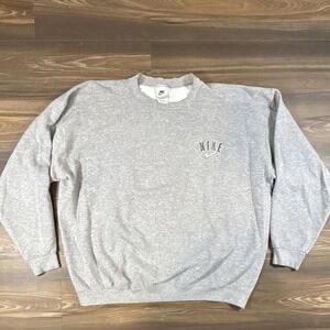 Nike Men's Gray Fleece Logo Pullover Crew Neck Sweatshirt Solid XL